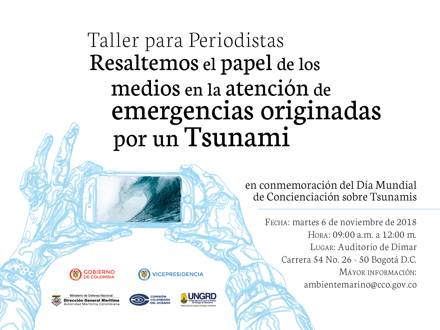 Dimar y CCO organizan taller para periodistas sobre atención de emergencias ante un tsunami