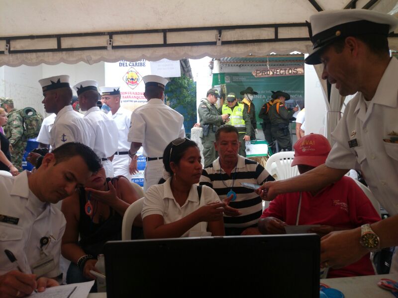 Punto de atención Dirección General Marítima en la feria de servicio al ciudadano en Malambo. 