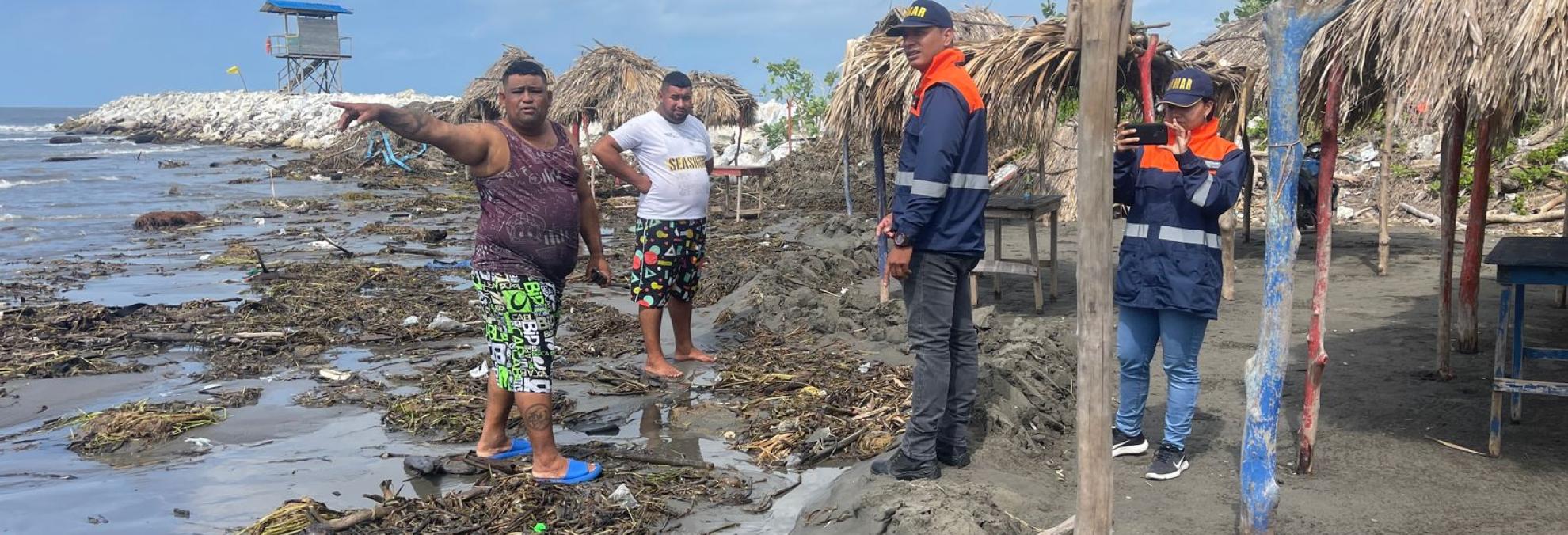 Dimar inspecciona playas afectadas por oleaje y brisas en el Departamento del Atlántico