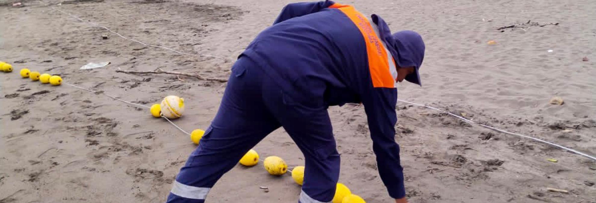 Dimar asesoró técnicamente la instalación de 190 boyarines en Playa Piangüita